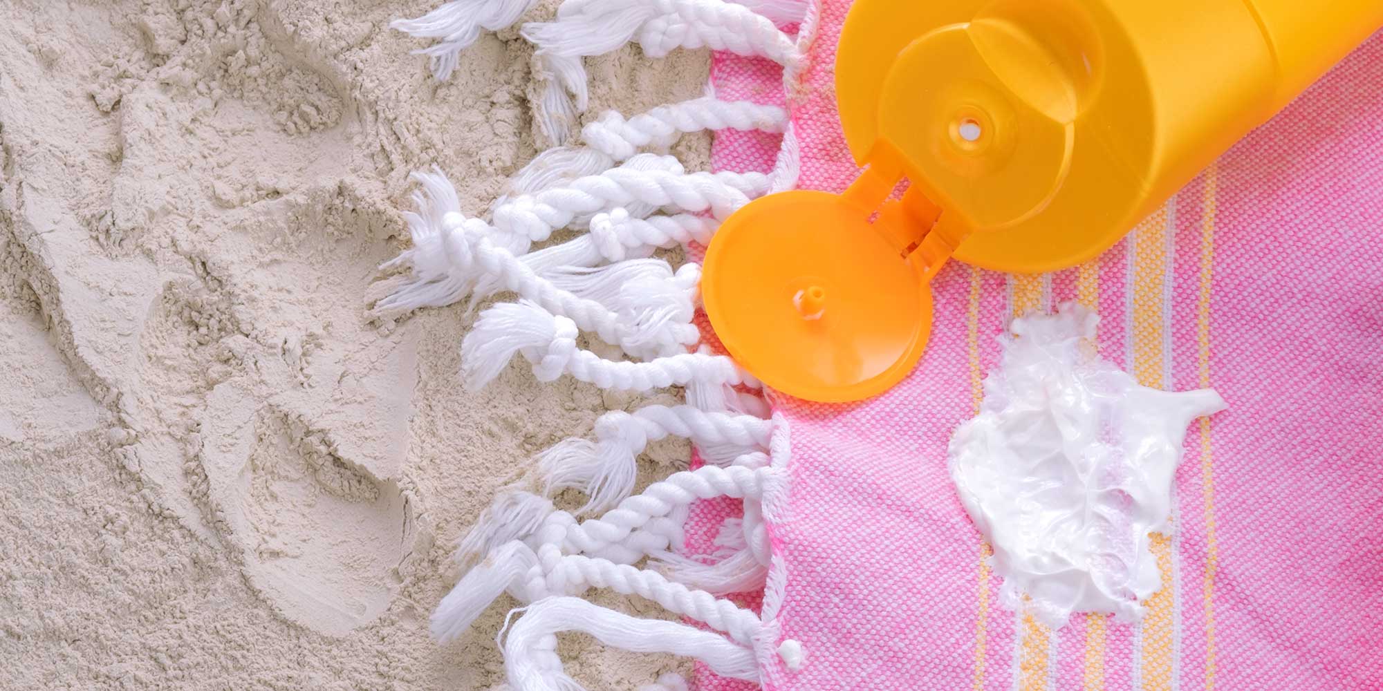 Blob of suncream on a towel