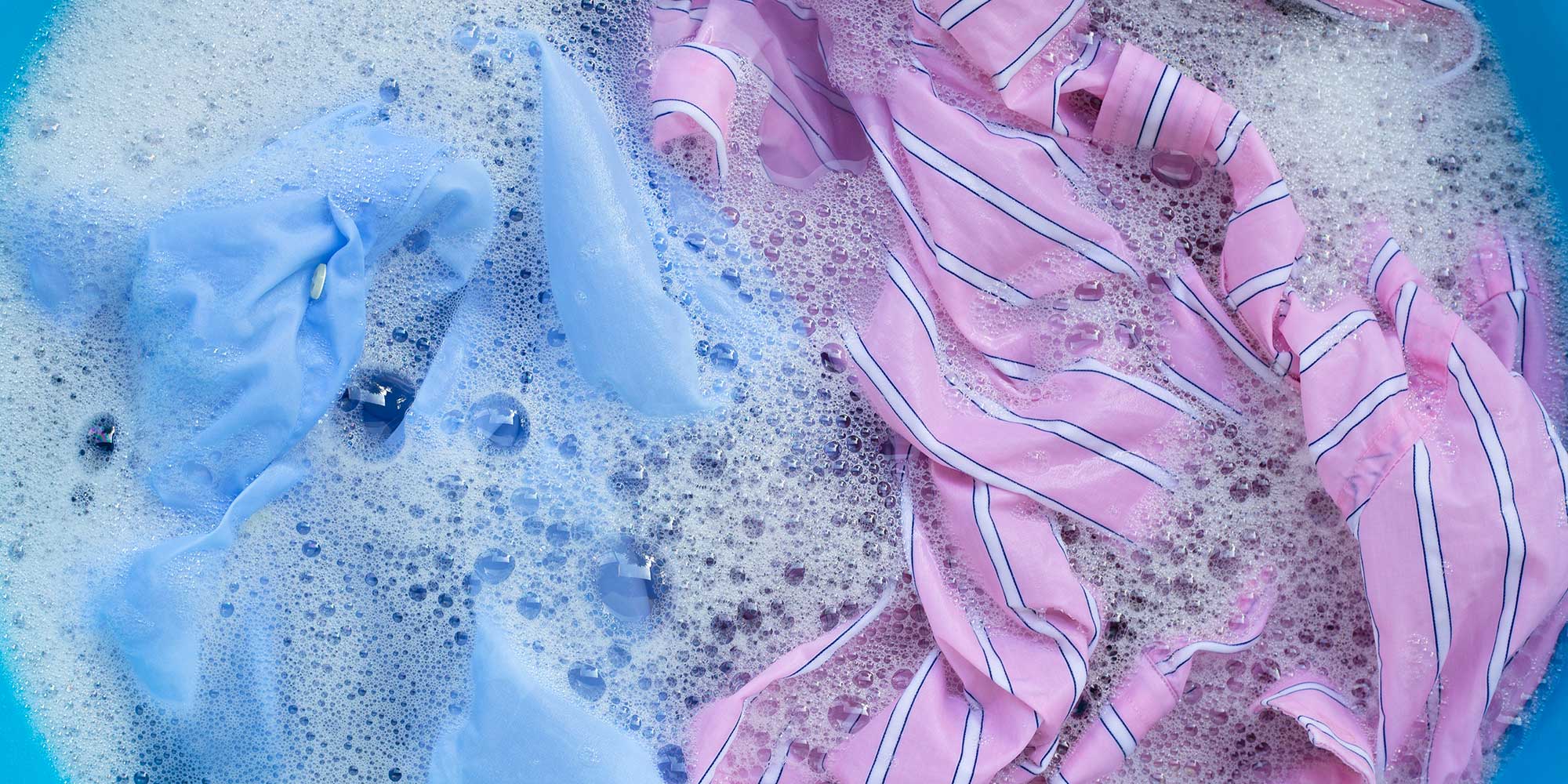 Items soaking in soapy water