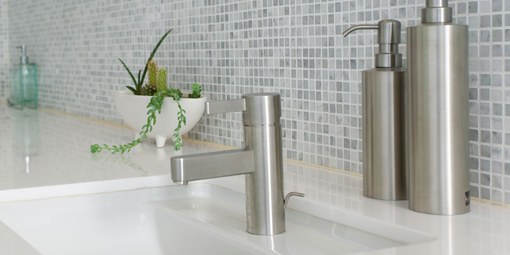 brushed nickel bathroom taps
