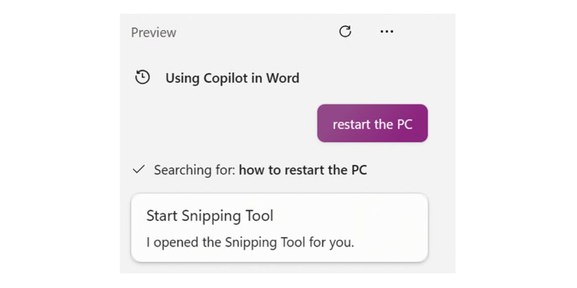 Microsoft Copilot - restart the PC