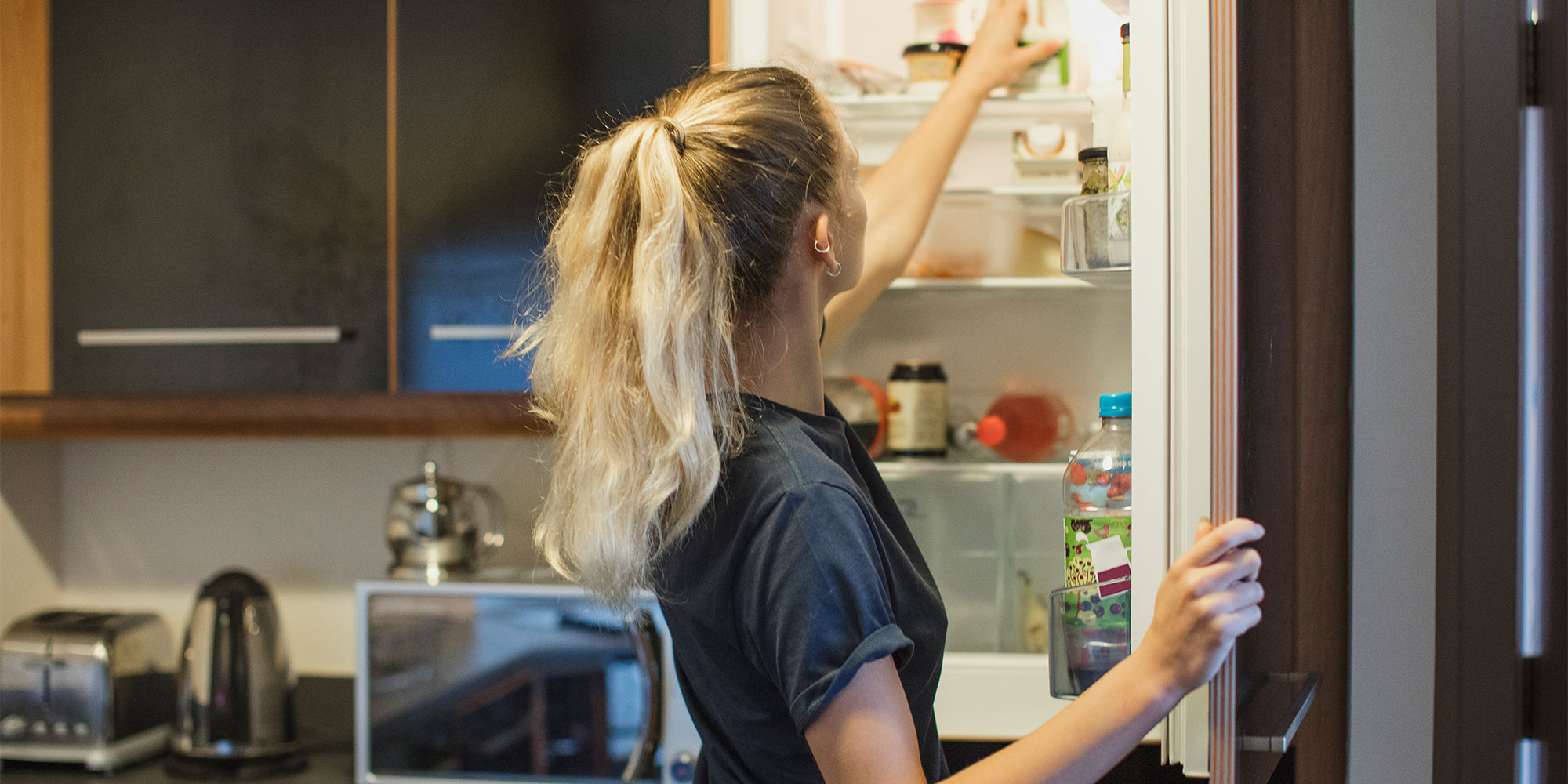 Opening a fridge freezer