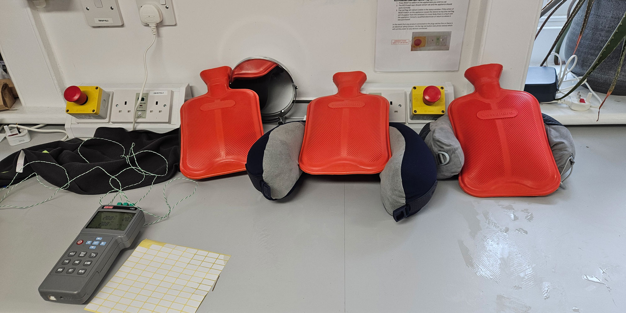 Heat testing travel pillows