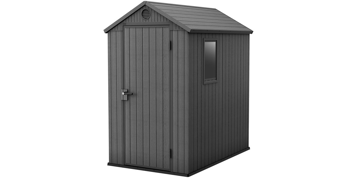 Keter Darwin Outdoor Apex Single Door Garden Storage Shed (6ft x 4ft)