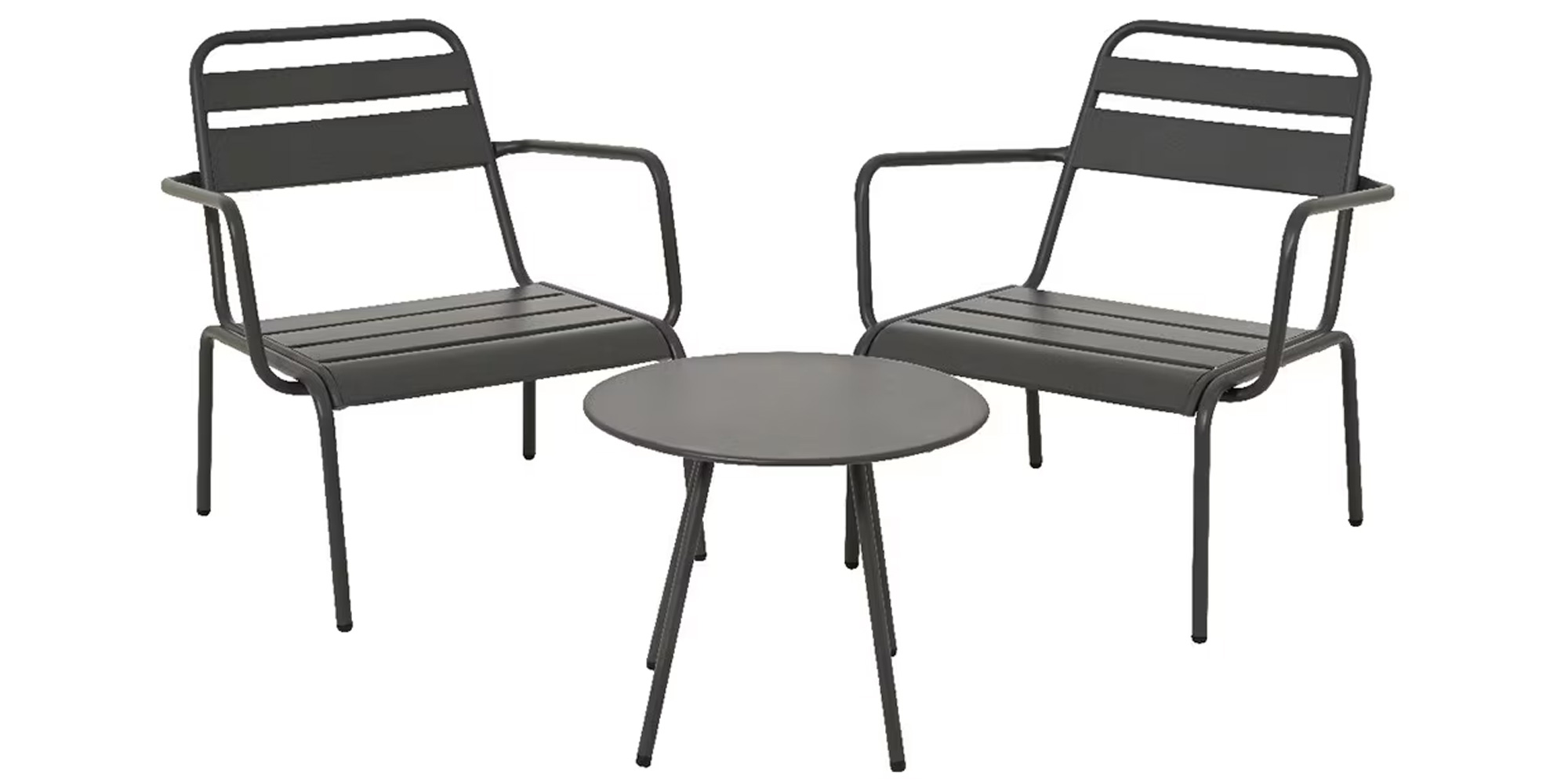 Crocus Grey metal lounge chair set