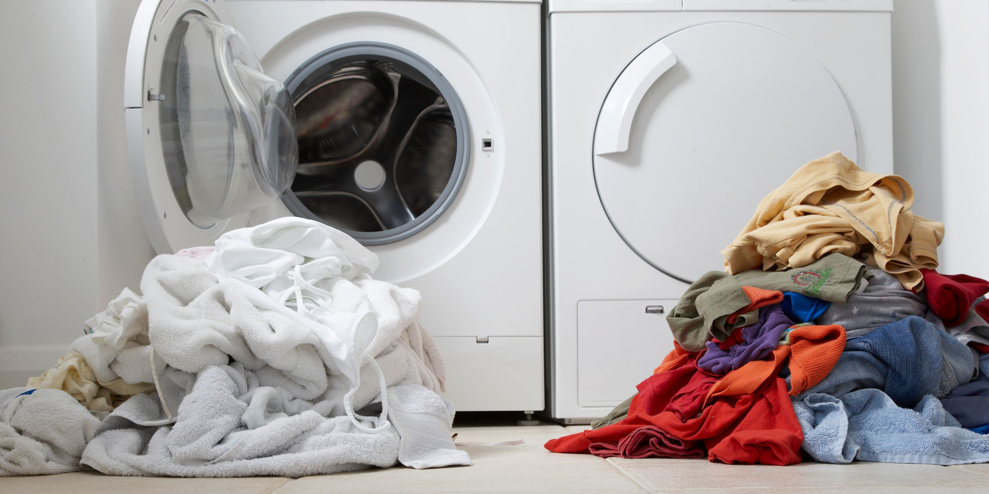 Two piles of laundry
