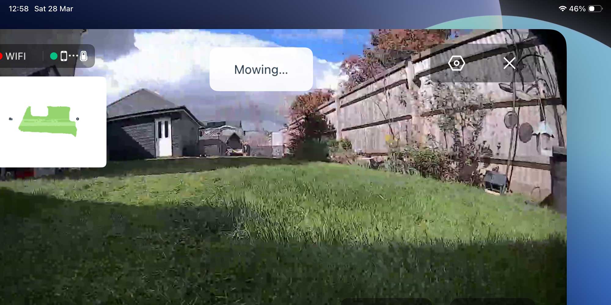 The view from the robot lawnmower camera