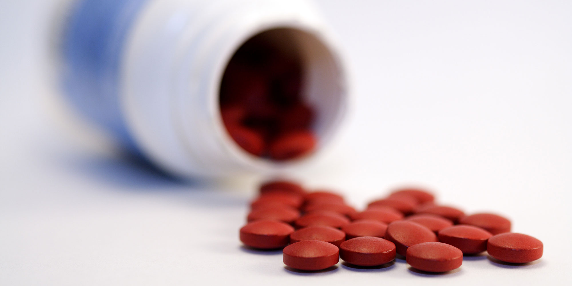 Pack of iron tablets lying open
