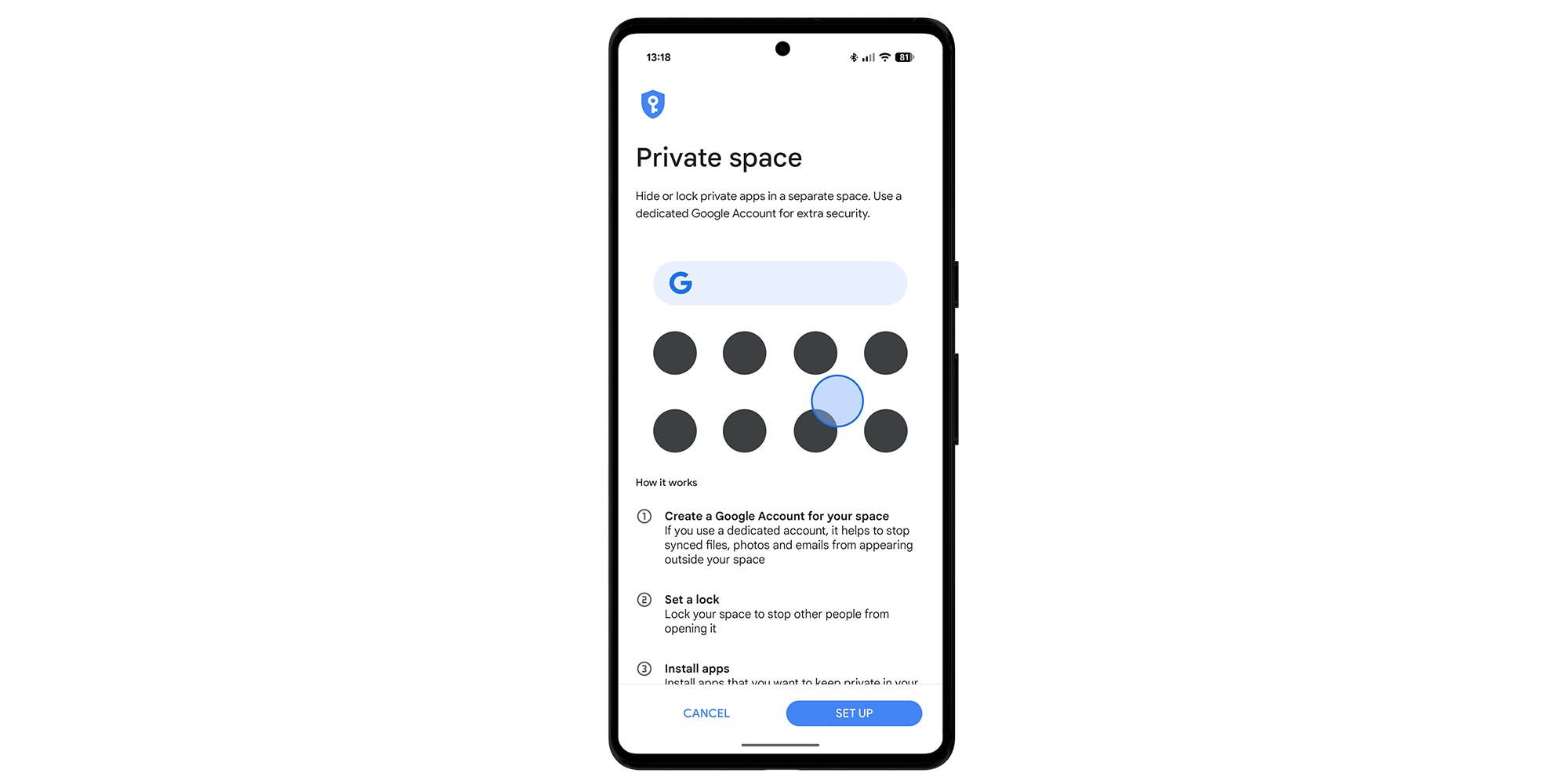 Private Space on Android