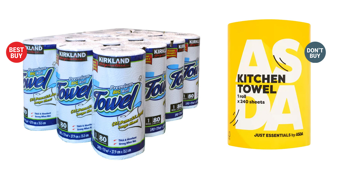 Costco and Asda kitchen roll