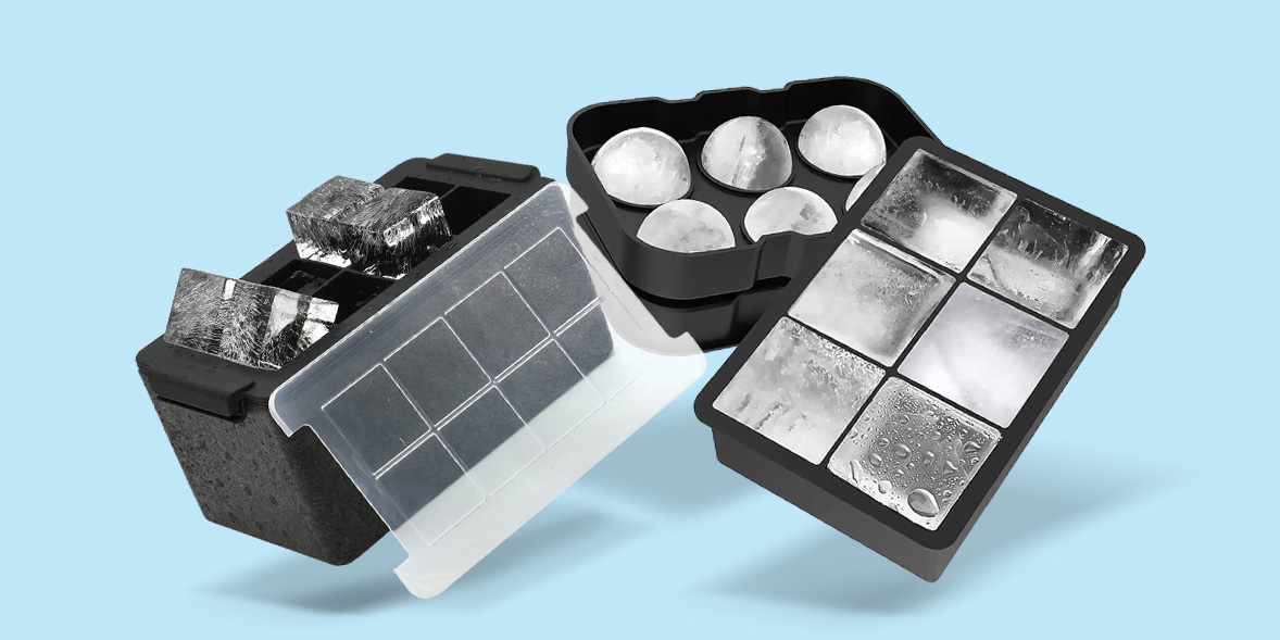 Three ice cube molds