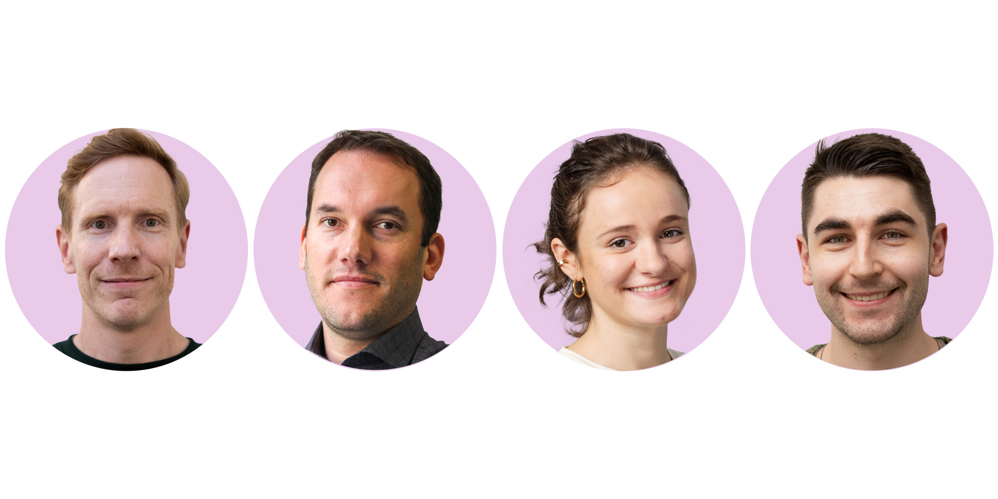 from left to right: Senior researcher and writer, Jamie Darlow; Tech editor Paul Lester, Market analyst Sarah Hiscock; Scientific advisor, Jacob Compton 