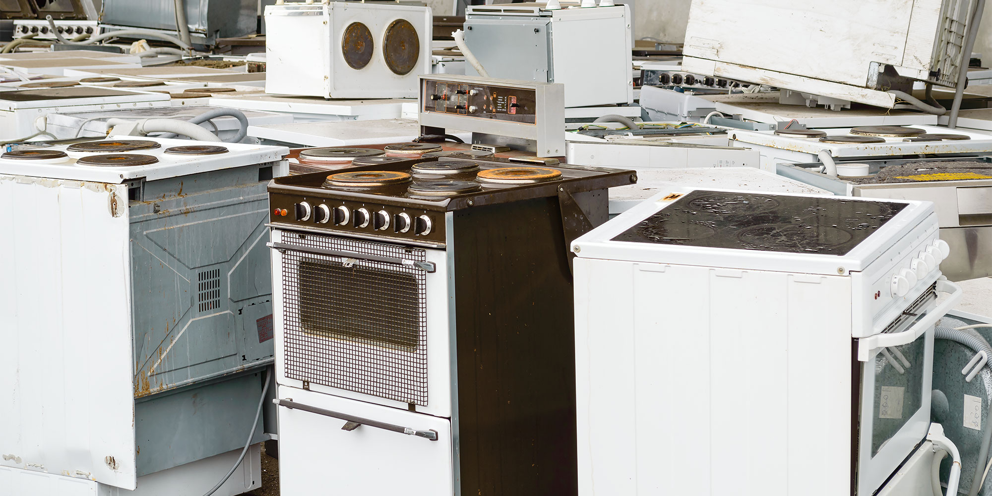 Old ovens waiting to be recycled
