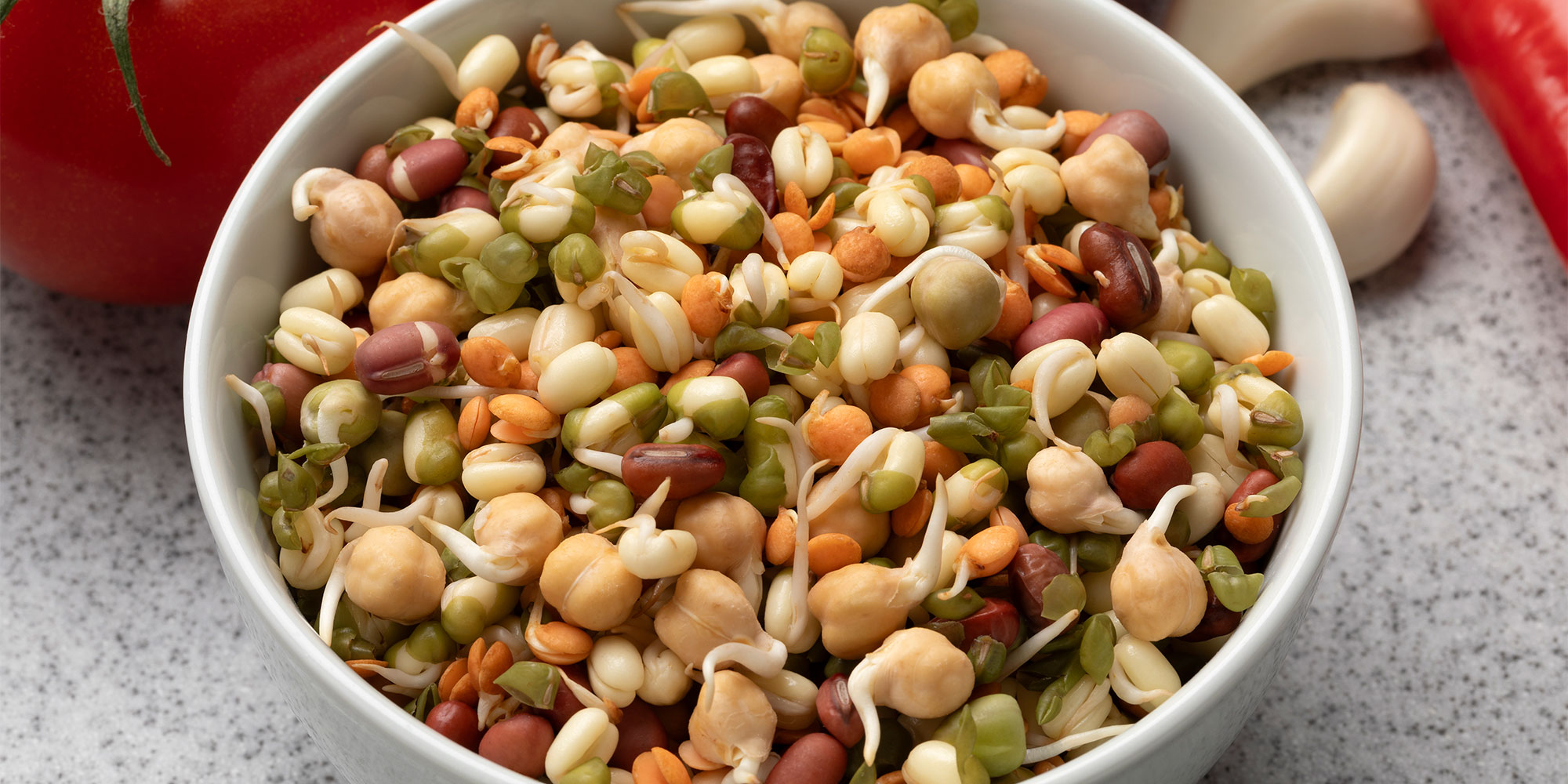 Sprouted beans, chickpeas and lentils