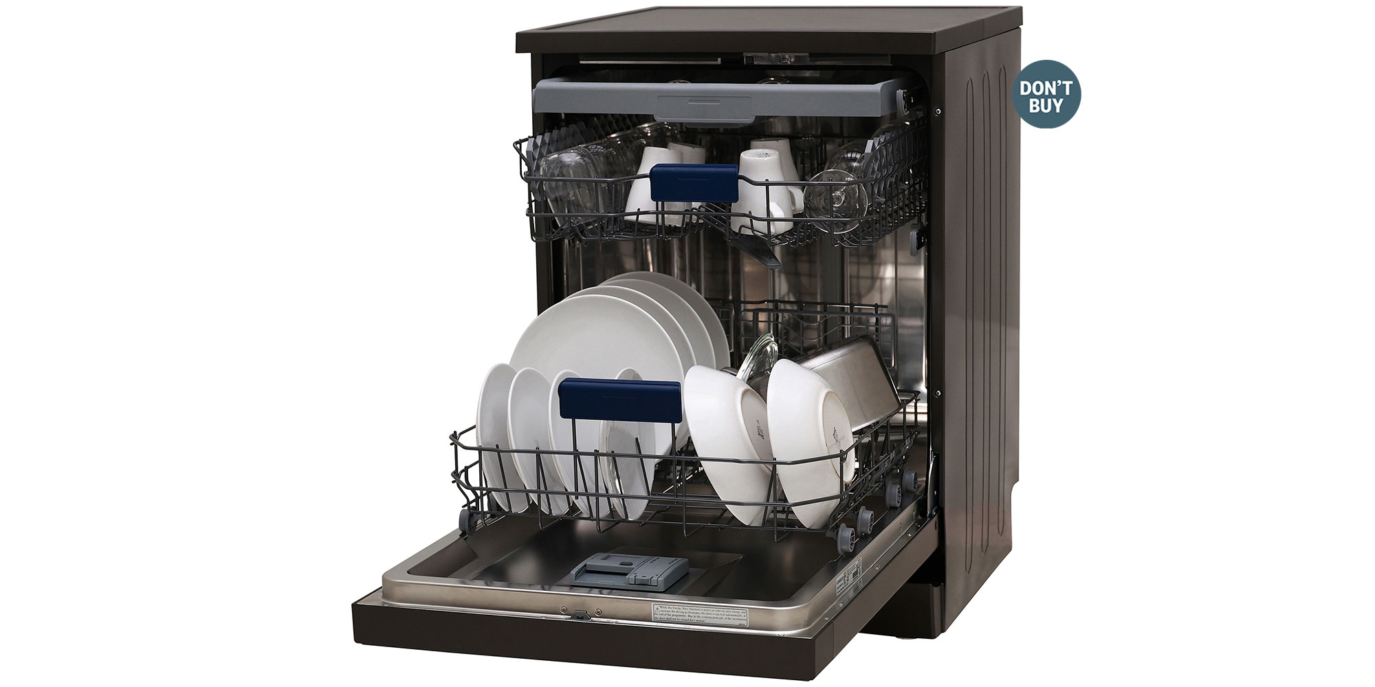 Kenwood KDWD16T25 dishwasher with a Don't Buy badge