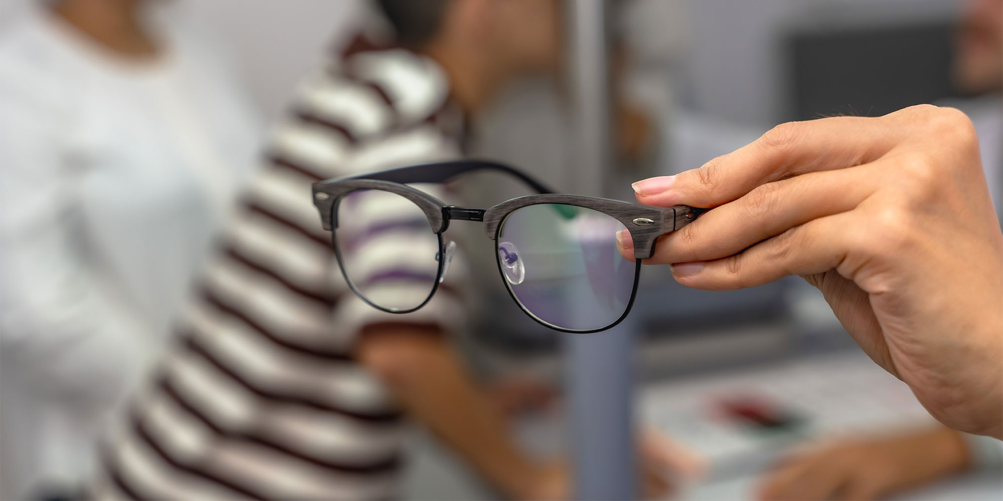Reading glasses make blurred text into focus making it more comfortable to read