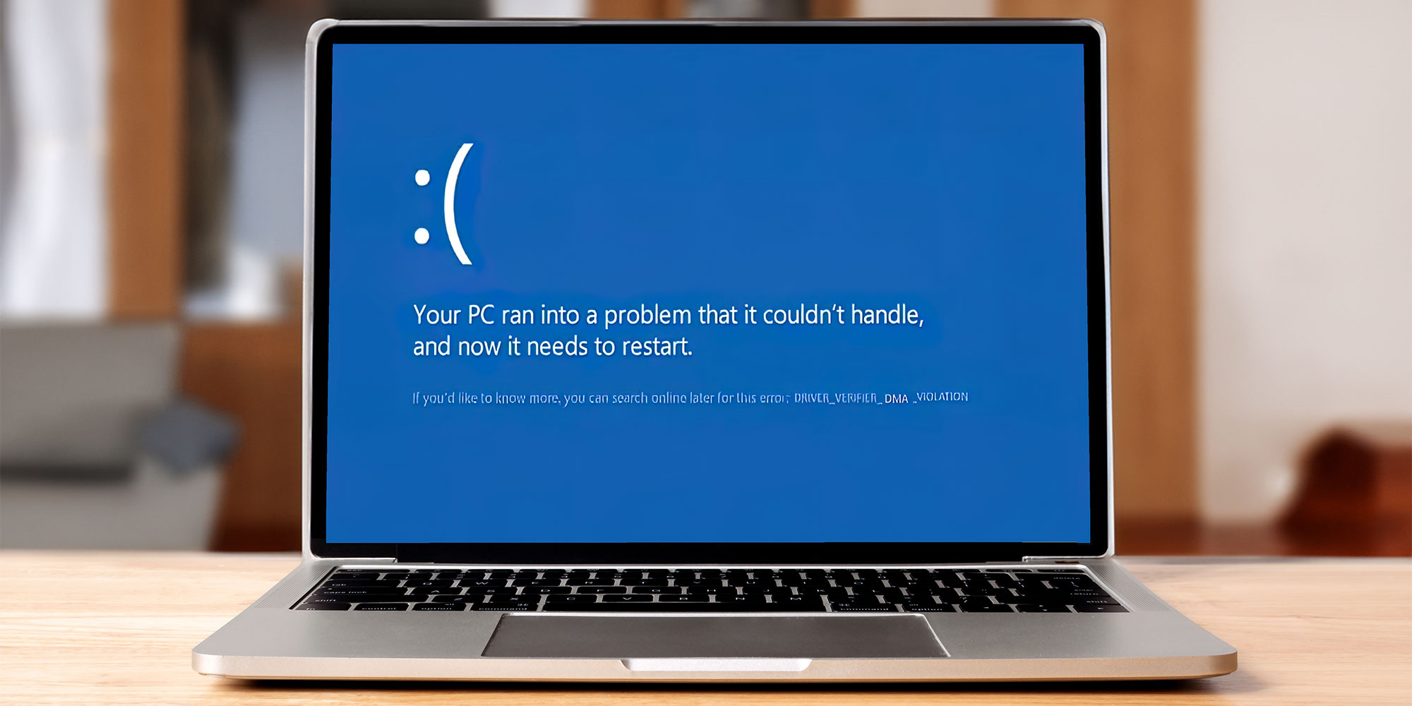 Windows laptop crash