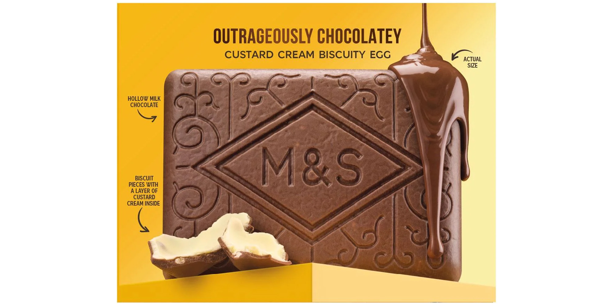 M&S outrageously chocolatey custard cream Easter egg