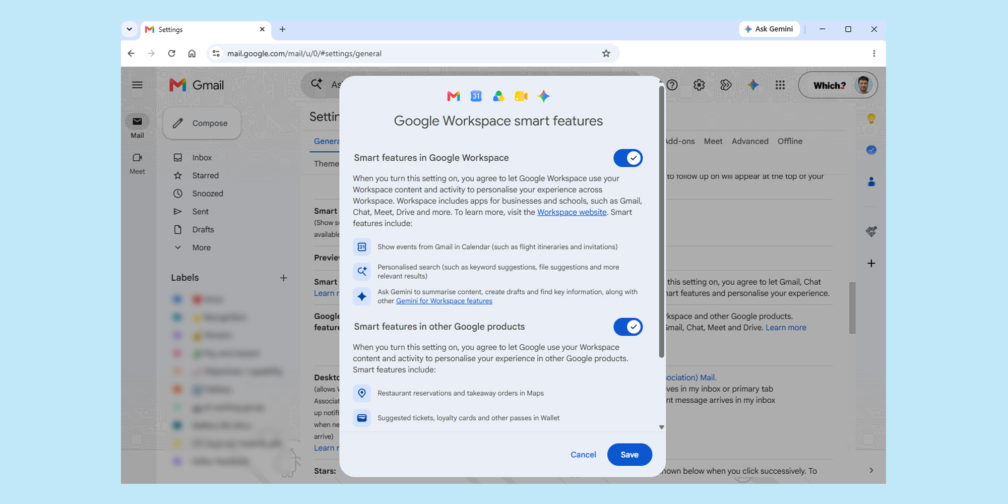 Google Workspace smart features