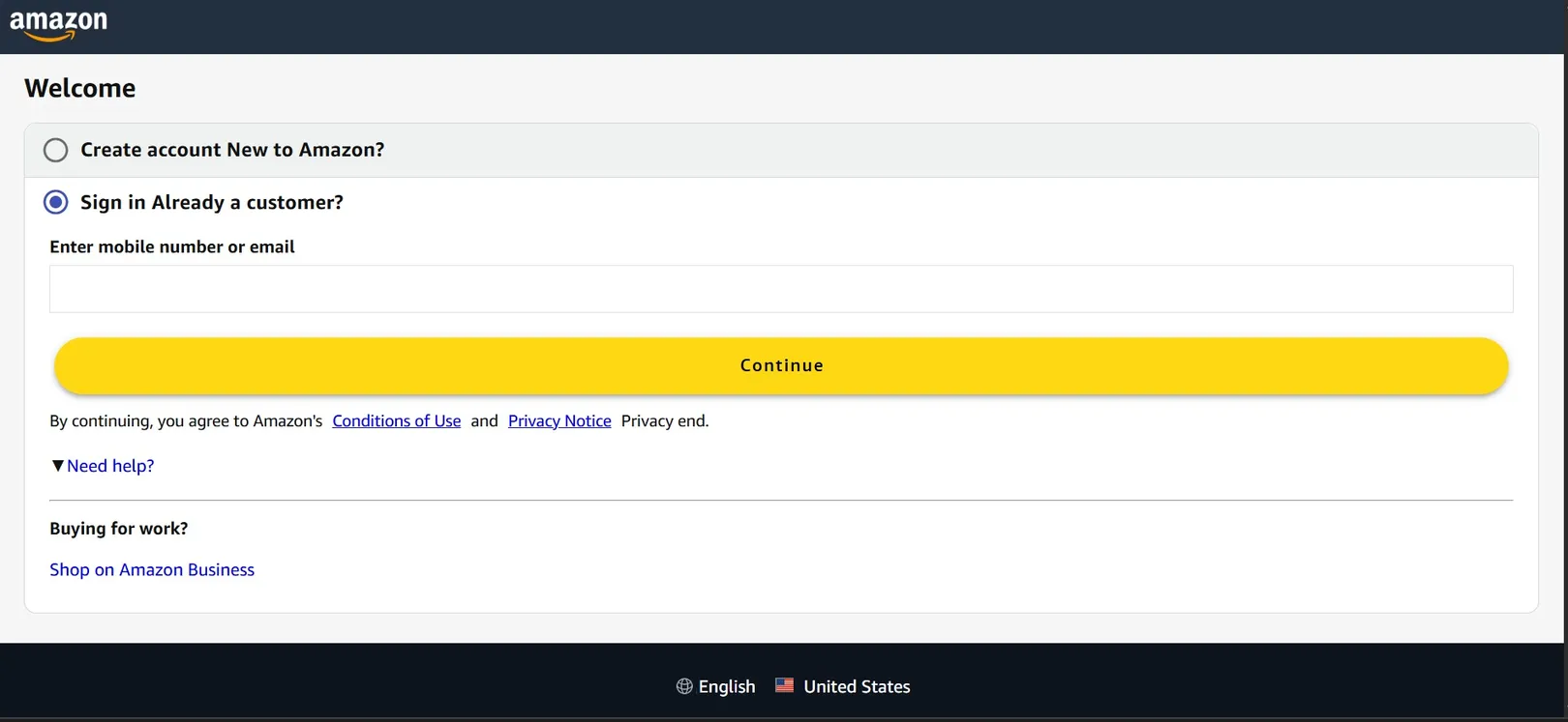 A scam website impersonating Amazon