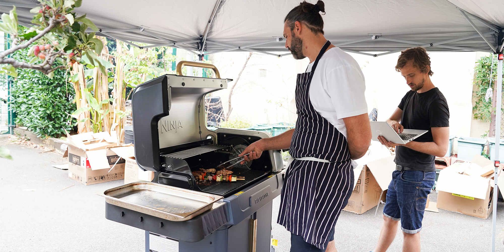 Chef cooking on a BBQ