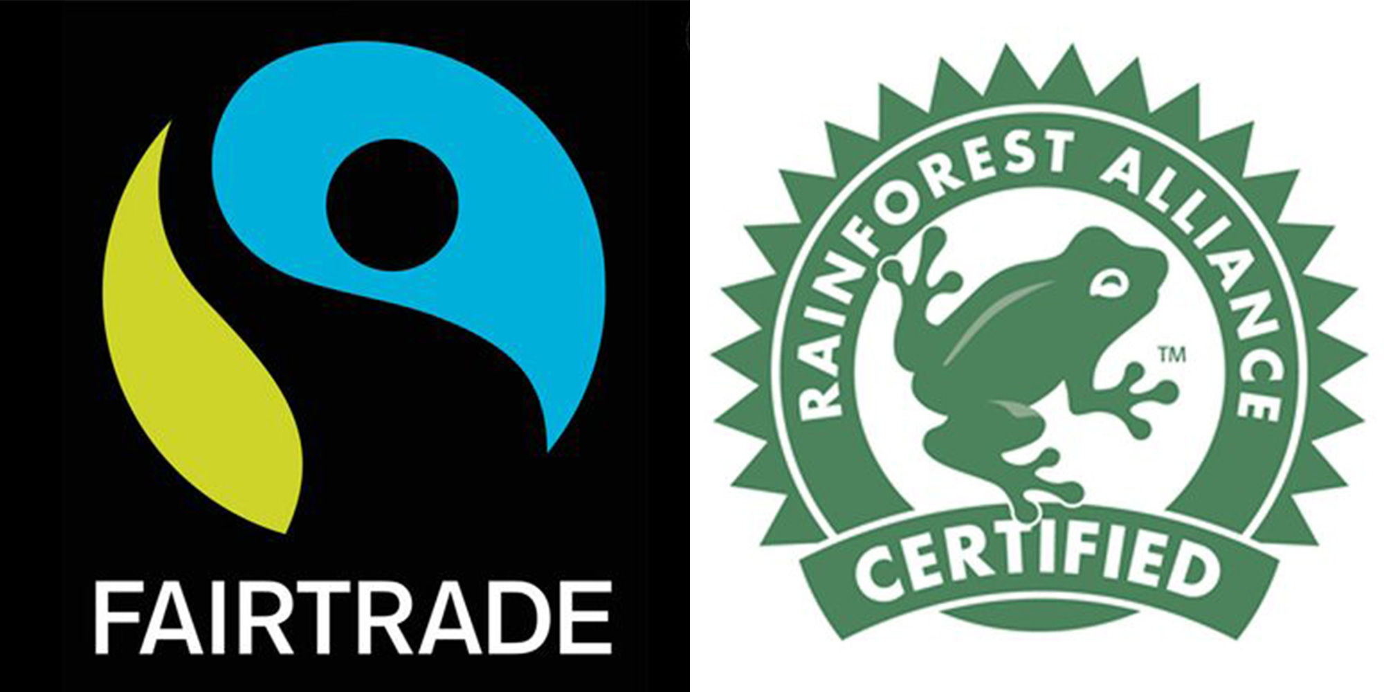 Fairtrade and Rainforest Alliance logos