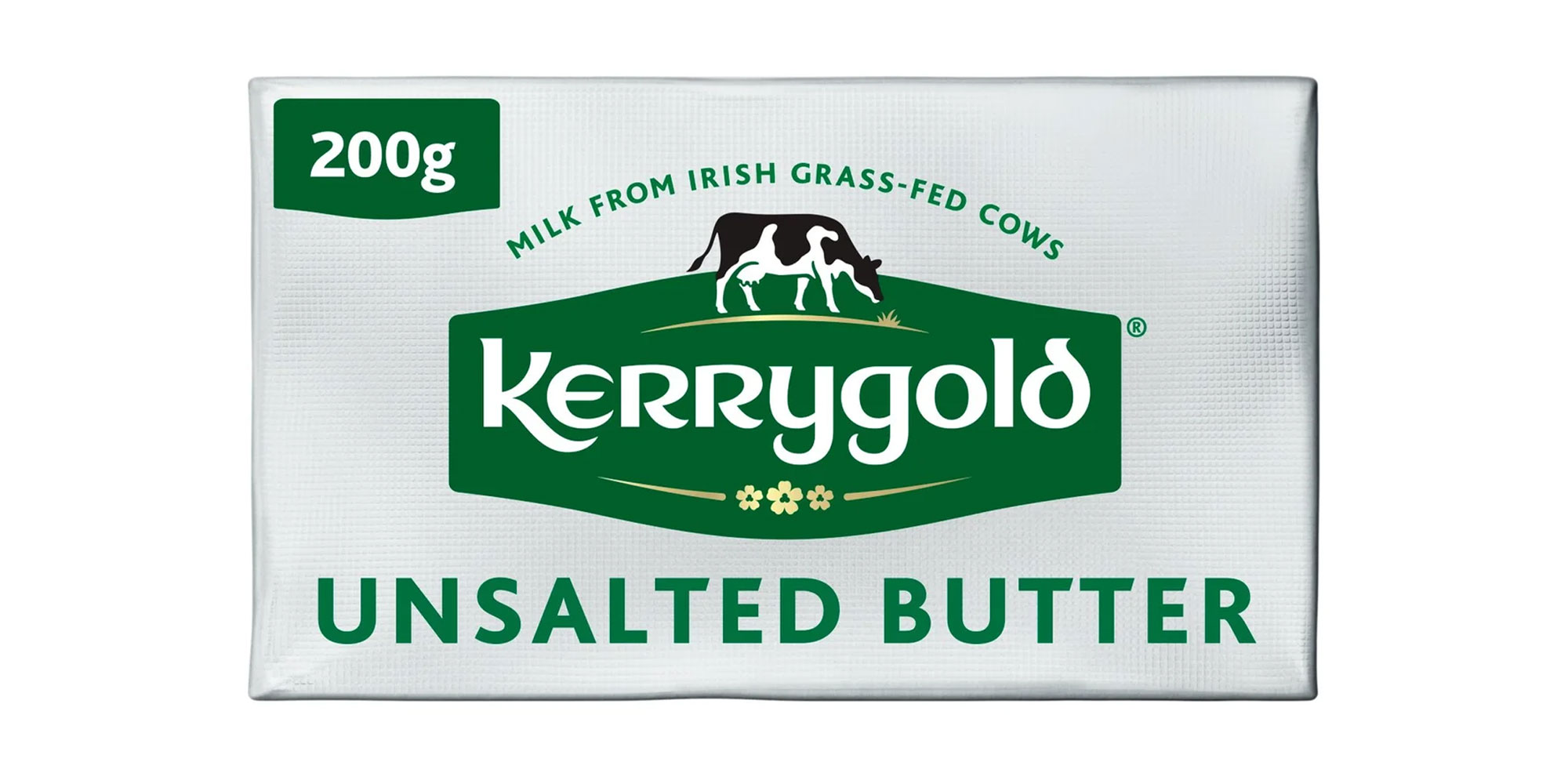 Pack shot of Kerrygold Unsalted Butter.