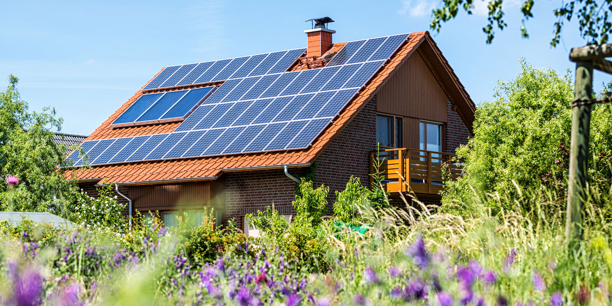 JA solar panels on a home