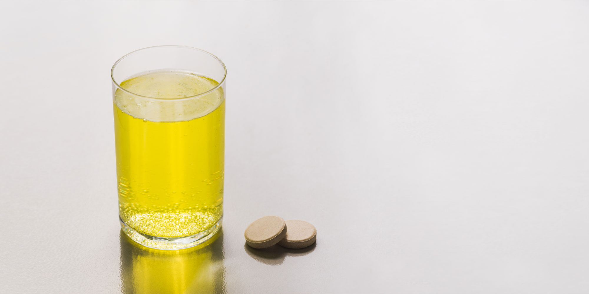 An electrolytes tablet dissolved in water