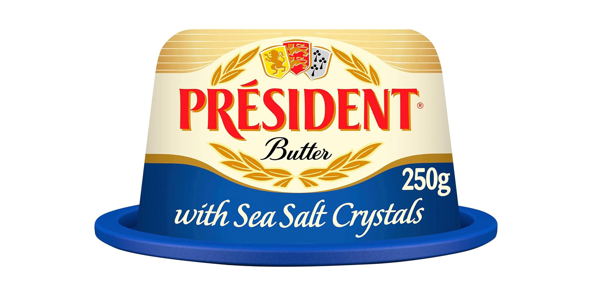 Pack shot of President Butter with Sea Salt Crystals.