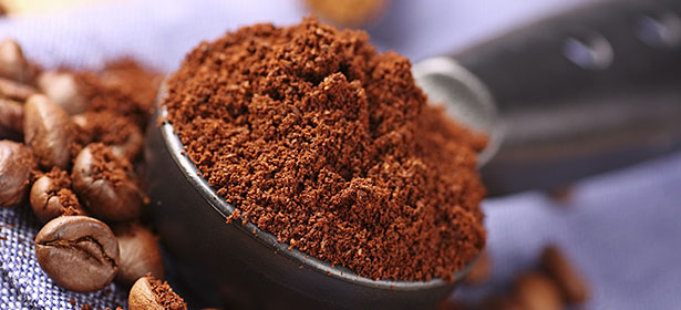 Coffee grounds in portaflter