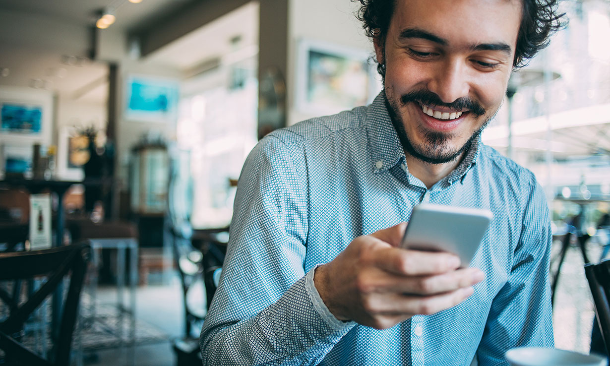 Man using a smartphone