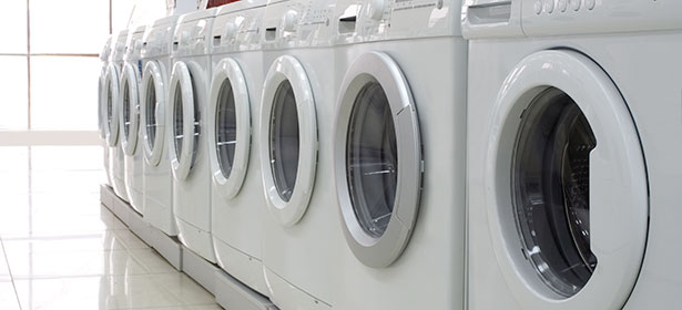 Line of washing machines
