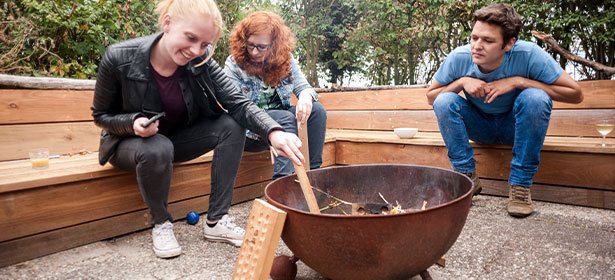 Lighting a fire pit