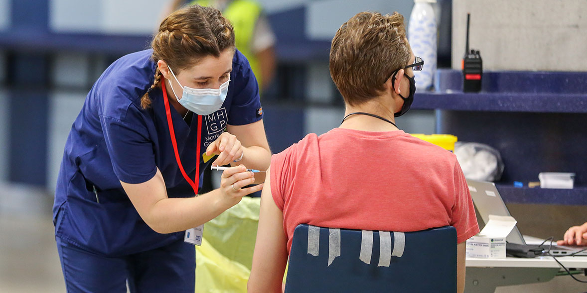 Person getting vaccinated 
