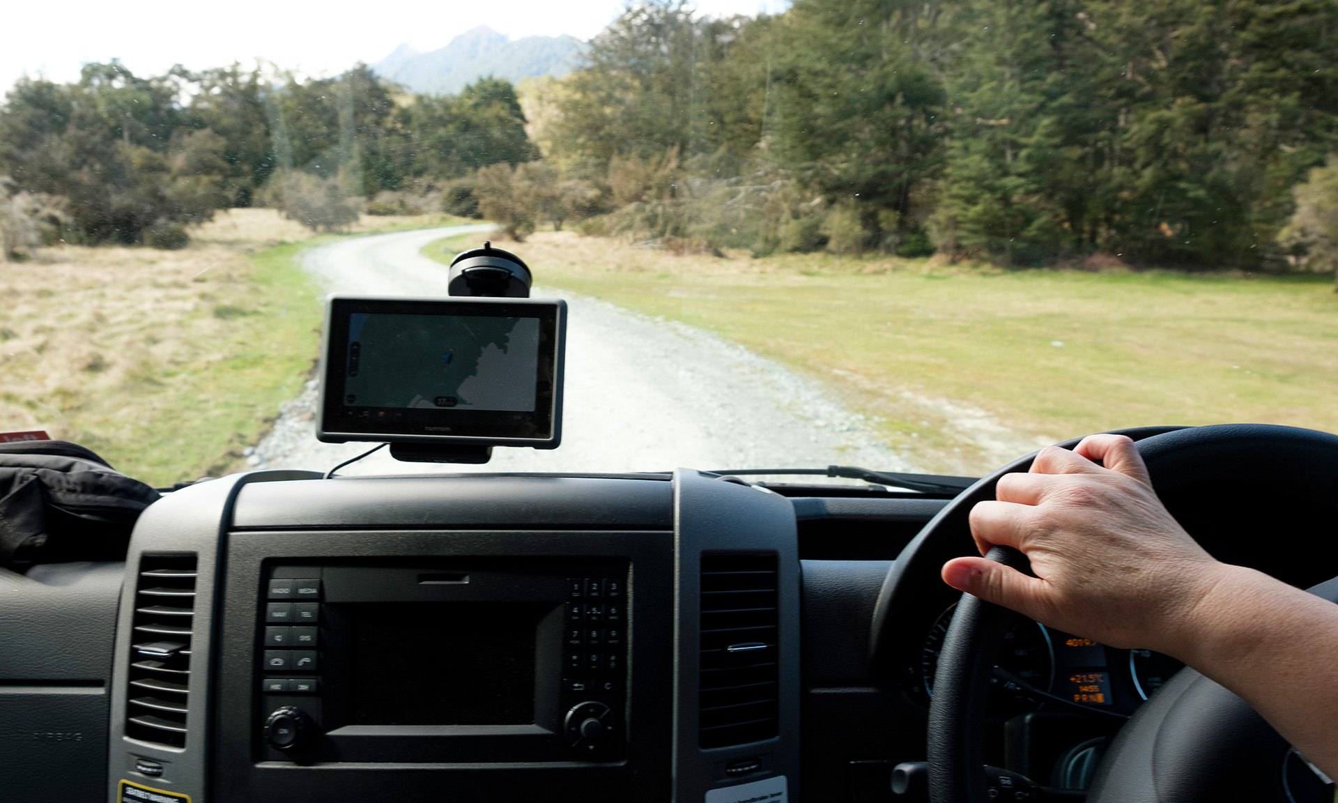 Sat nav in van