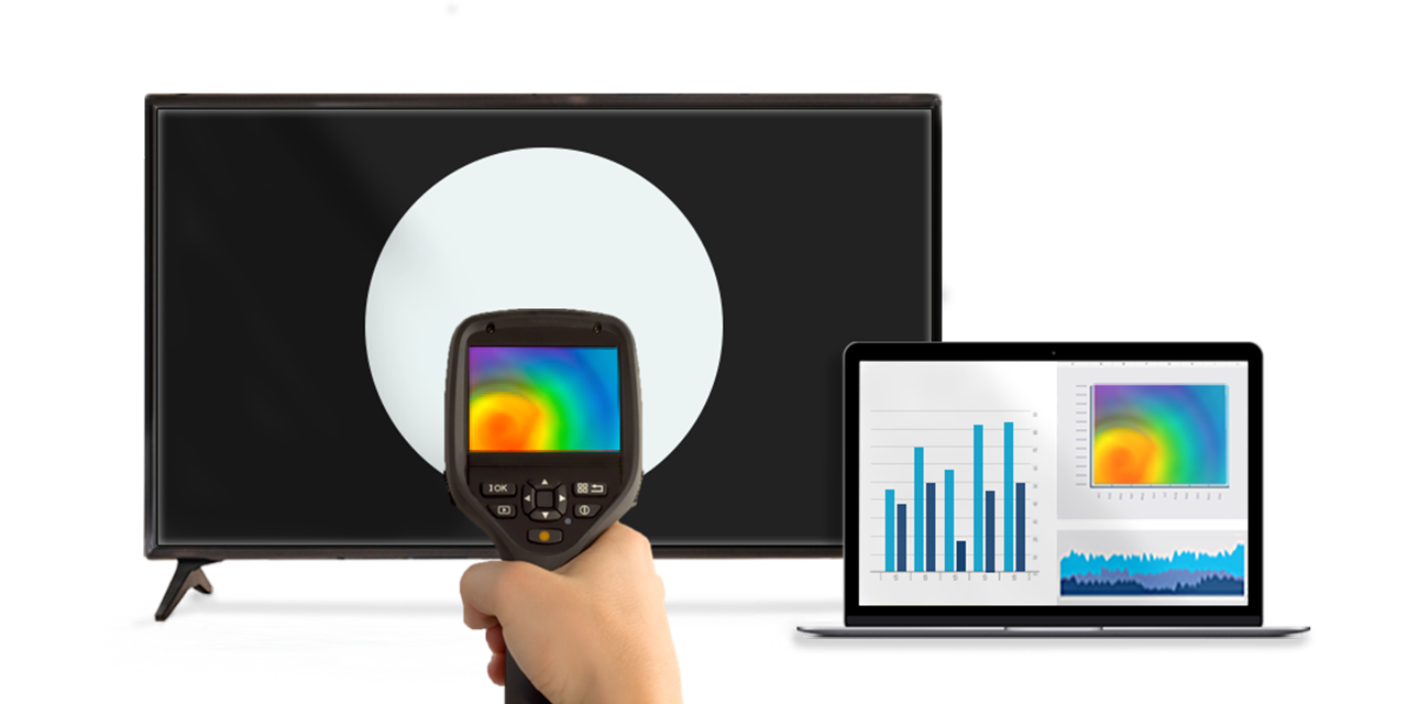 Using a colourometer to test the brightness of a TV