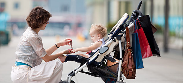 Bags on pushchair