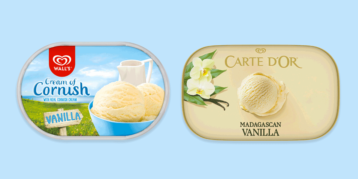 Best vanilla ice cream Carte D’Or and Wall’s beaten by