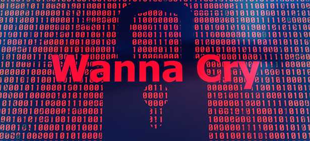 Wanna Cry logo - binary code in the shape of a padlock